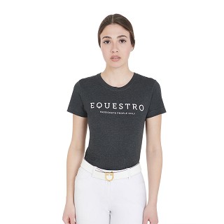 T-shirt donna slim fit con scritta Equestro