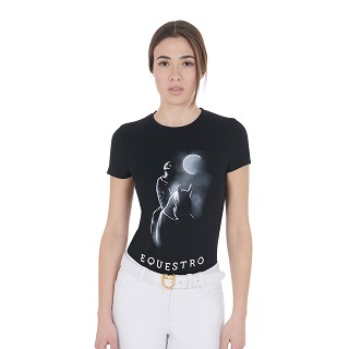 T-shirt donna slim fit con stampa raggio di luna